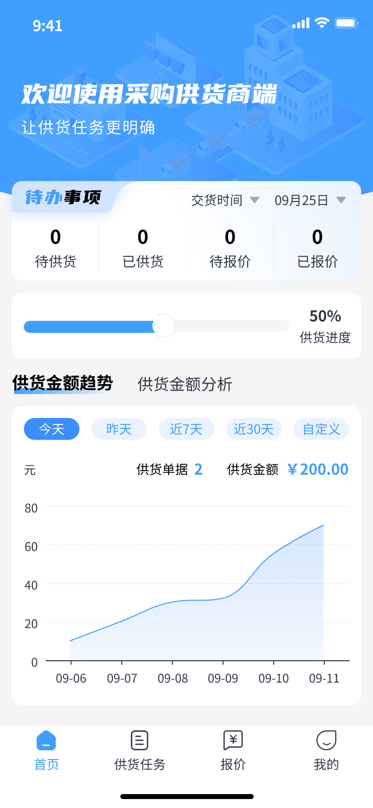 采购供货商端工作台